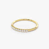 14K Gold 11 Stone Petite Diamond Wedding Band - GeumJewels