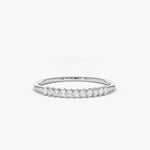 14K Gold 11 Stone Petite Diamond Wedding Band - GeumJewels