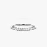 14K Gold 11 Stone Petite Diamond Wedding Band - GeumJewels