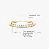 14K Gold 11 Stone Petite Diamond Wedding Band - GeumJewels