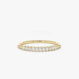 14K Gold 11 Stone Petite Diamond Wedding Band - GeumJewels
