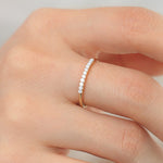 14K Gold 11 Stone Petite Diamond Wedding Band - GeumJewels