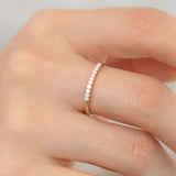 14K Gold 11 Stone Petite Diamond Wedding Band - GeumJewels