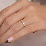 14K Gold 11 Stone Petite Diamond Wedding Band - GeumJewels