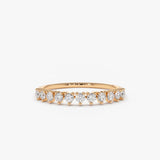 14K Gold 3 Prong Diamond Wedding Ring - GeumJewels