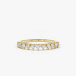 14K Gold 3 Prong Diamond Wedding Ring - GeumJewels