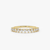14K Gold 3 Prong Diamond Wedding Ring - GeumJewels