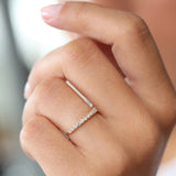 14K Gold 3 Prong Diamond Wedding Ring - GeumJewels
