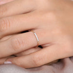 14k Gold 7 Stone Petite Diamond Wedding Band - GeumJewels