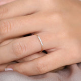 14k Gold 7 Stone Petite Diamond Wedding Band - GeumJewels