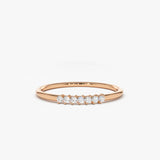 14k Gold 7 Stone Petite Diamond Wedding Band - GeumJewels