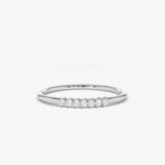 14k Gold 7 Stone Petite Diamond Wedding Band - GeumJewels