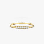 14k Gold 7 Stone Petite Diamond Wedding Band - GeumJewels