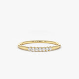 14k Gold 7 Stone Petite Diamond Wedding Band - GeumJewels