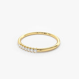 14k Gold 7 Stone Petite Diamond Wedding Band - GeumJewels