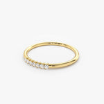 14k Gold 7 Stone Petite Diamond Wedding Band - GeumJewels