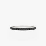 14K Gold Black Diamond Eternity Band - GeumJewels