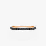 14K Gold Black Diamond Eternity Band - GeumJewels