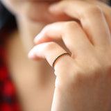 14K Gold Black Diamond Eternity Band - GeumJewels