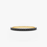 14K Gold Black Diamond Eternity Band - GeumJewels