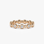 14k Gold Bubble Diamond 3/4 Eternity Wedding Ring - GeumJewels