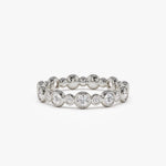 14k Gold Bubble Diamond 3/4 Eternity Wedding Ring - GeumJewels