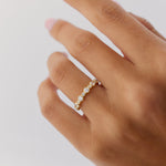 14k Gold Bubble Diamond 3/4 Eternity Wedding Ring - GeumJewels