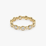 14k Gold Bubble Diamond 3/4 Eternity Wedding Ring - GeumJewels
