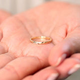 14K Gold Chevron Herringbone Eternity Cut Ring - GeumJewels