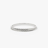 14K Gold Chevron Herringbone Eternity Cut Ring - GeumJewels