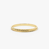 14K Gold Chevron Herringbone Eternity Cut Ring - GeumJewels