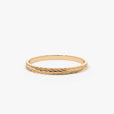 14K Gold Chevron Herringbone Eternity Cut Ring - GeumJewels