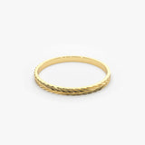 14K Gold Chevron Herringbone Eternity Cut Ring - GeumJewels