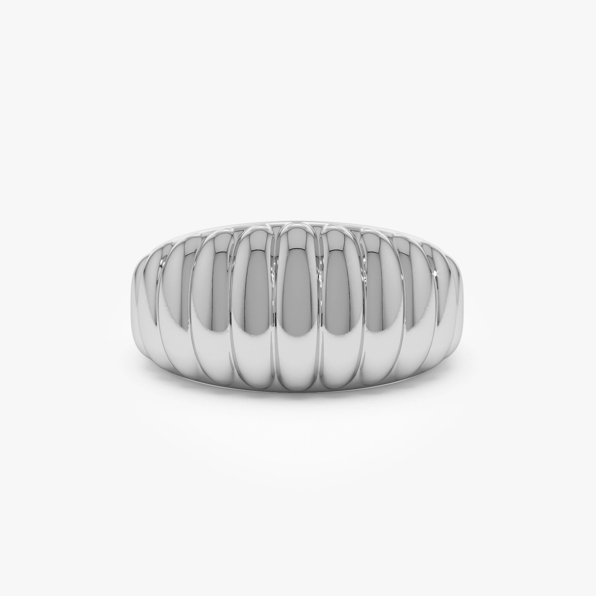 14k Gold Chunky Ribbed Statement Ring - GeumJewels