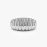 14k Gold Chunky Ribbed Statement Ring - GeumJewels