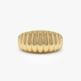 14k Gold Chunky Ribbed Statement Ring - GeumJewels