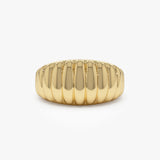 14k Gold Chunky Ribbed Statement Ring - GeumJewels