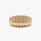 14k Gold Chunky Ribbed Statement Ring - GeumJewels