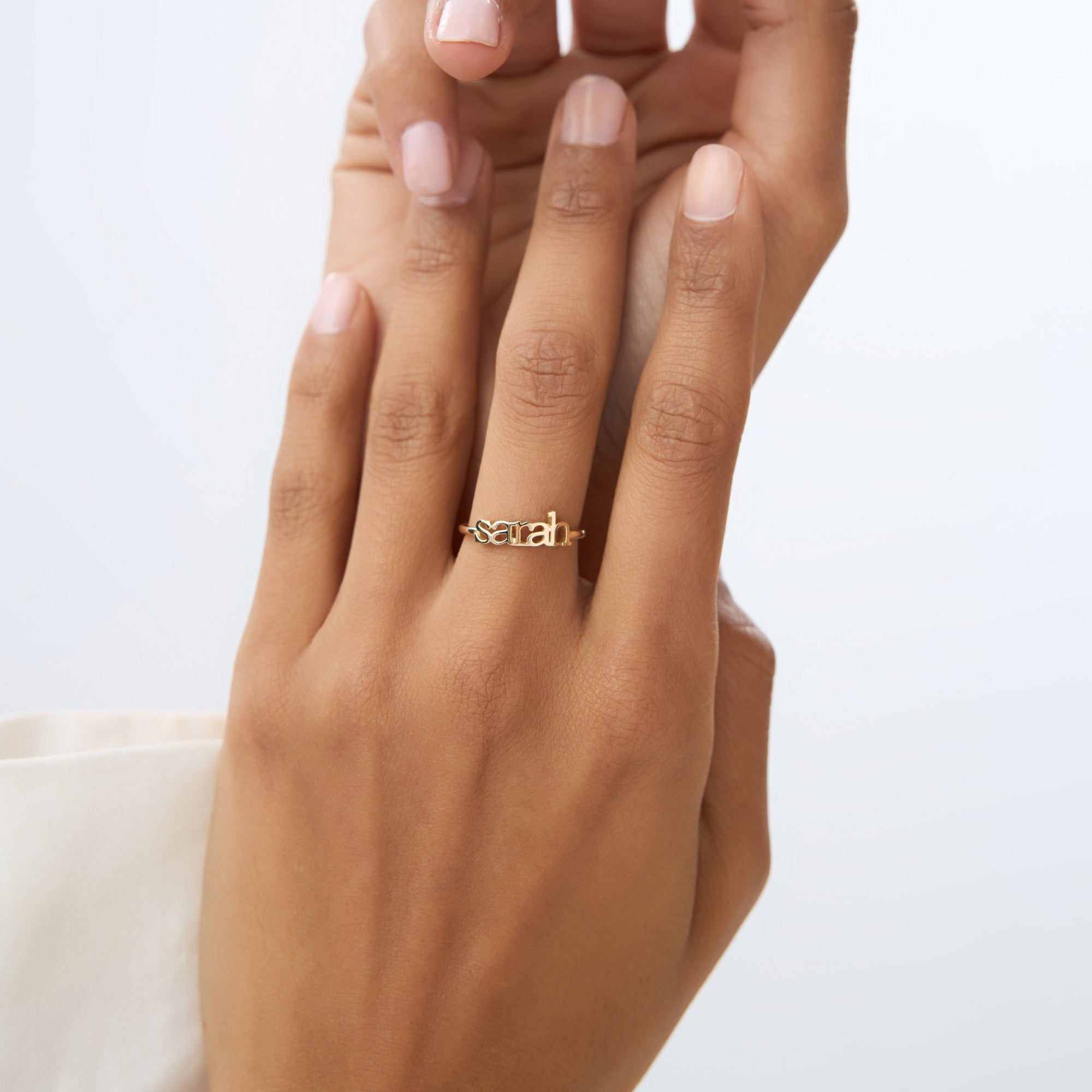 14K Gold Custom Name Ring - GeumJewels
