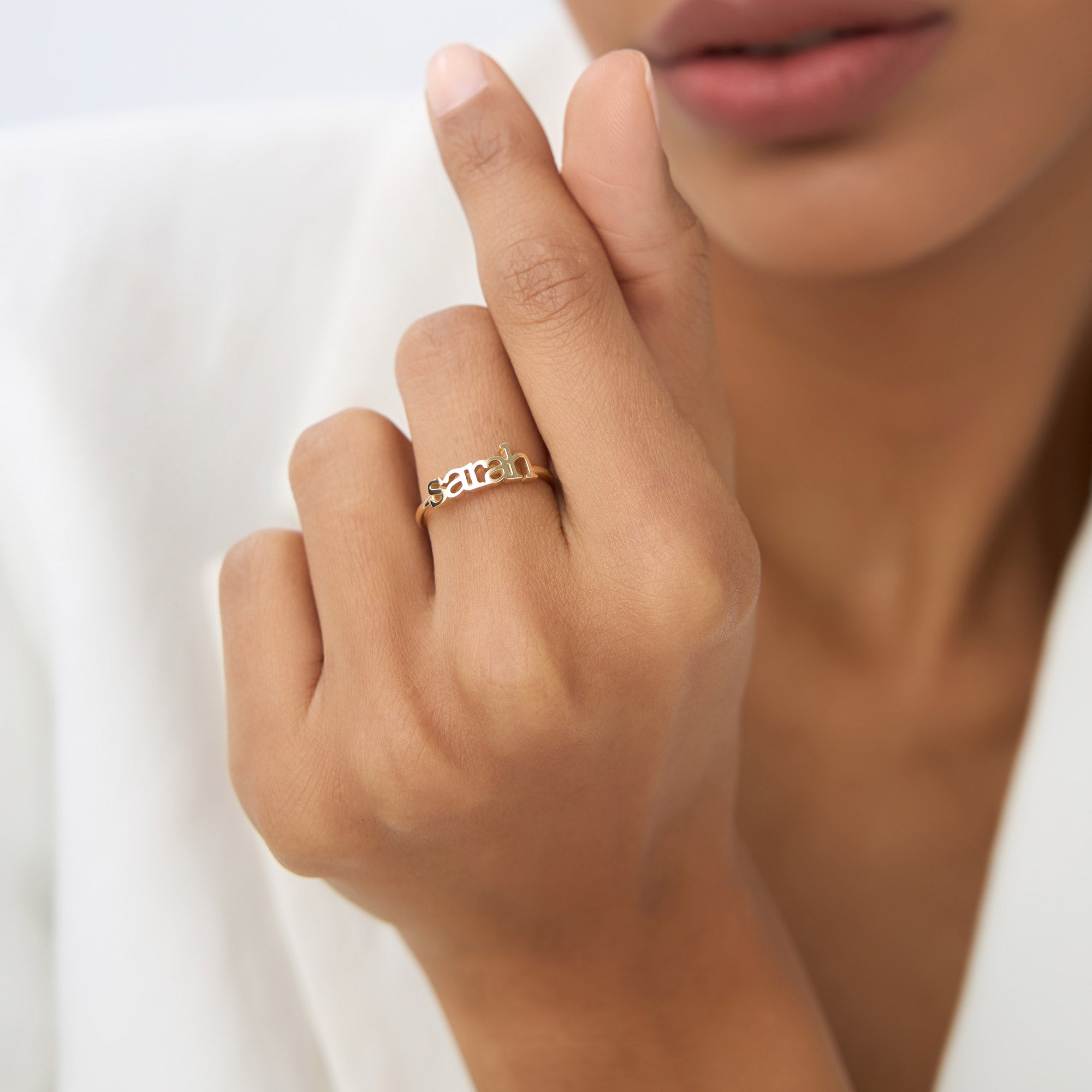 14K Gold Custom Name Ring - GeumJewels