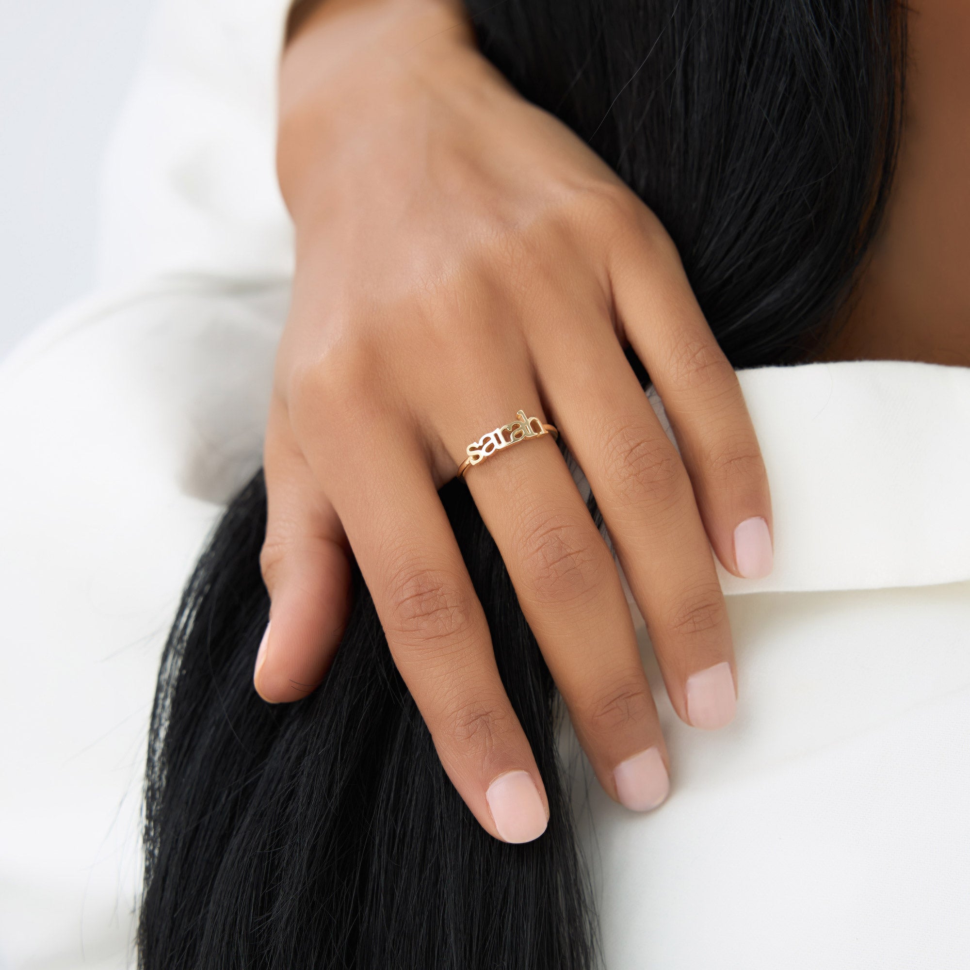 14K Gold Custom Name Ring - GeumJewels