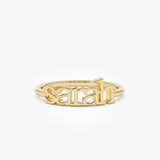 14kt Yellow Gold Custom Name Ring - Geum Jewels