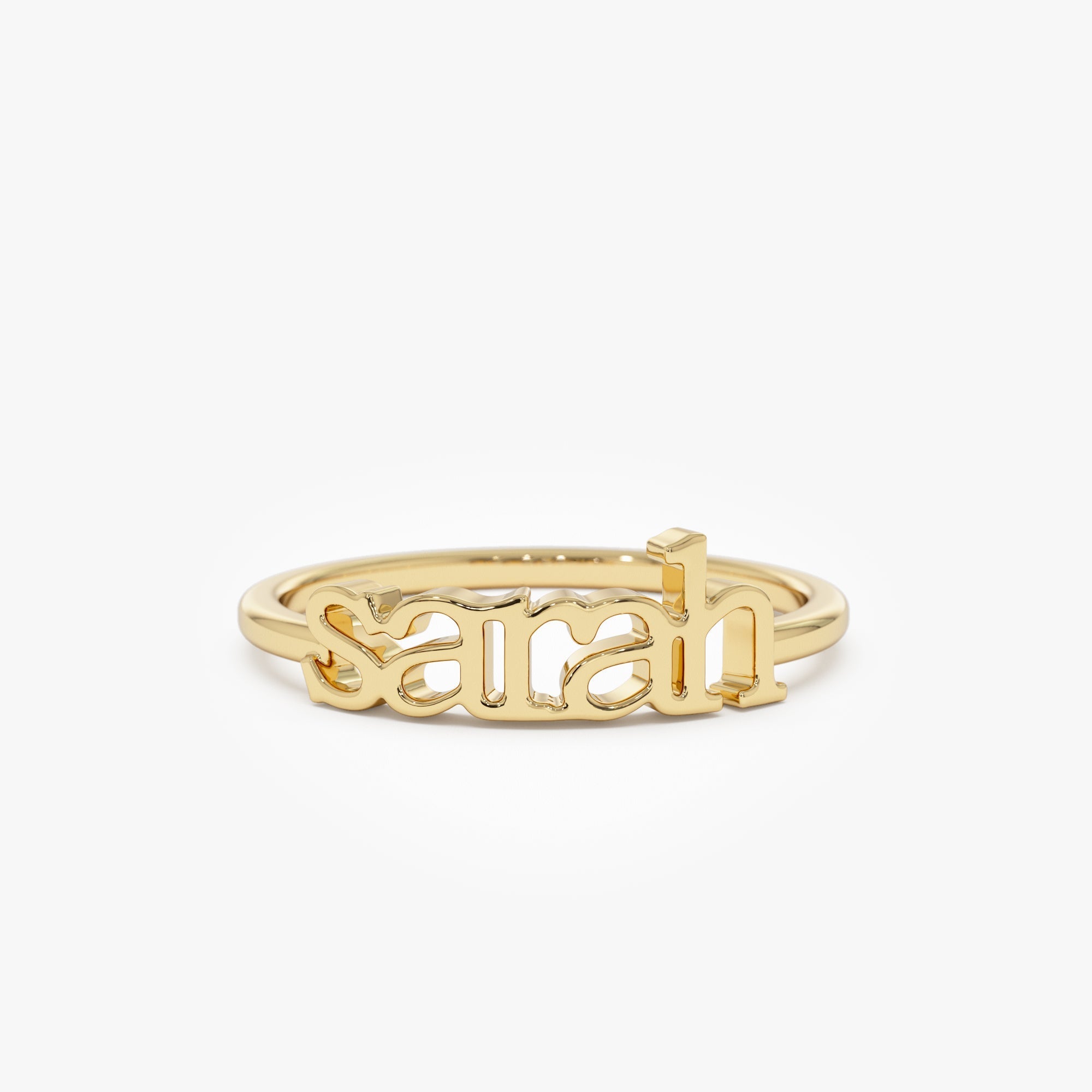 14kt Yellow Gold Custom Name Ring - Geum Jewels