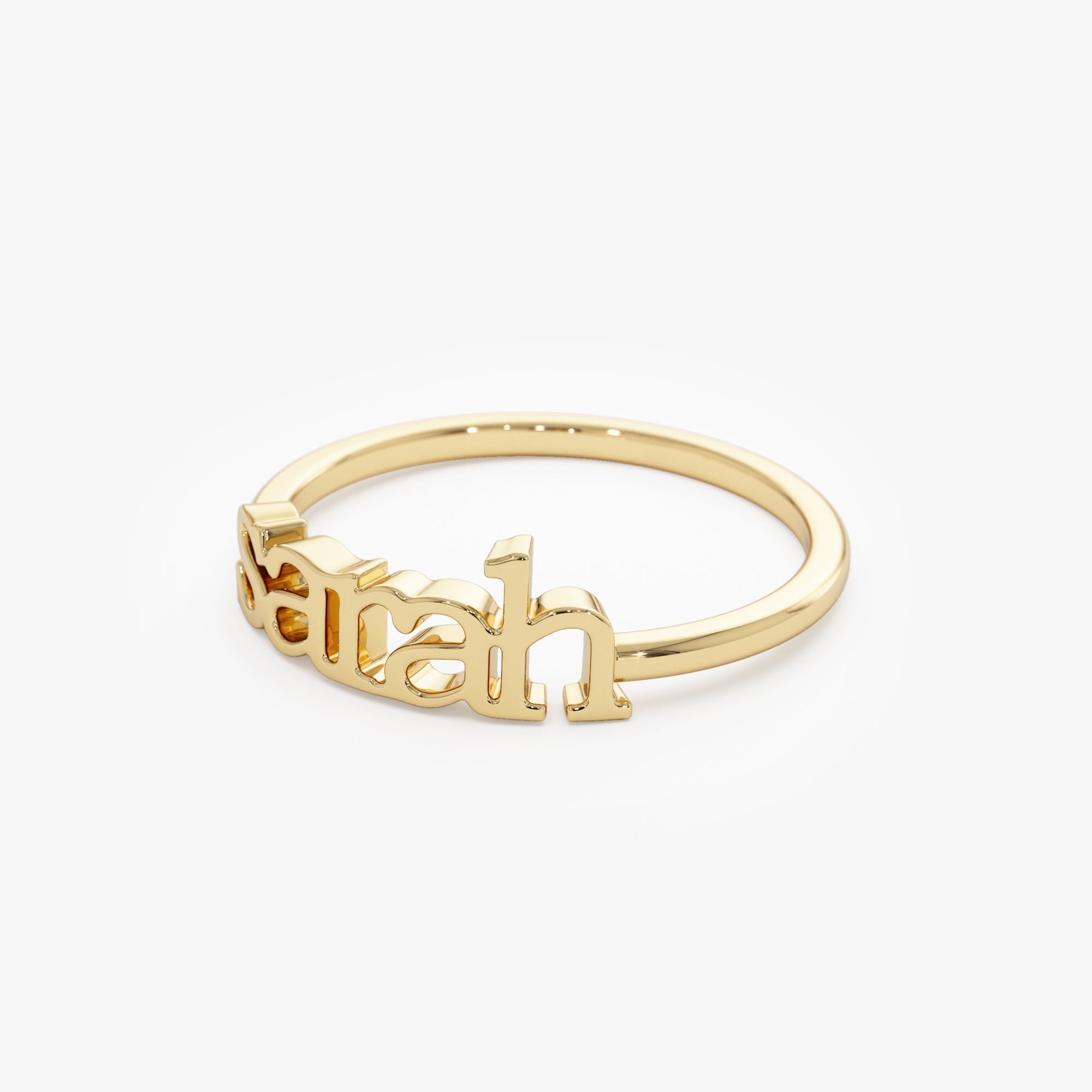 14kt Yellow Gold Custom Name Ring - Geum Jewels