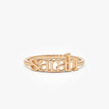 14kt Yellow Gold Custom Name Ring - Geum Jewels