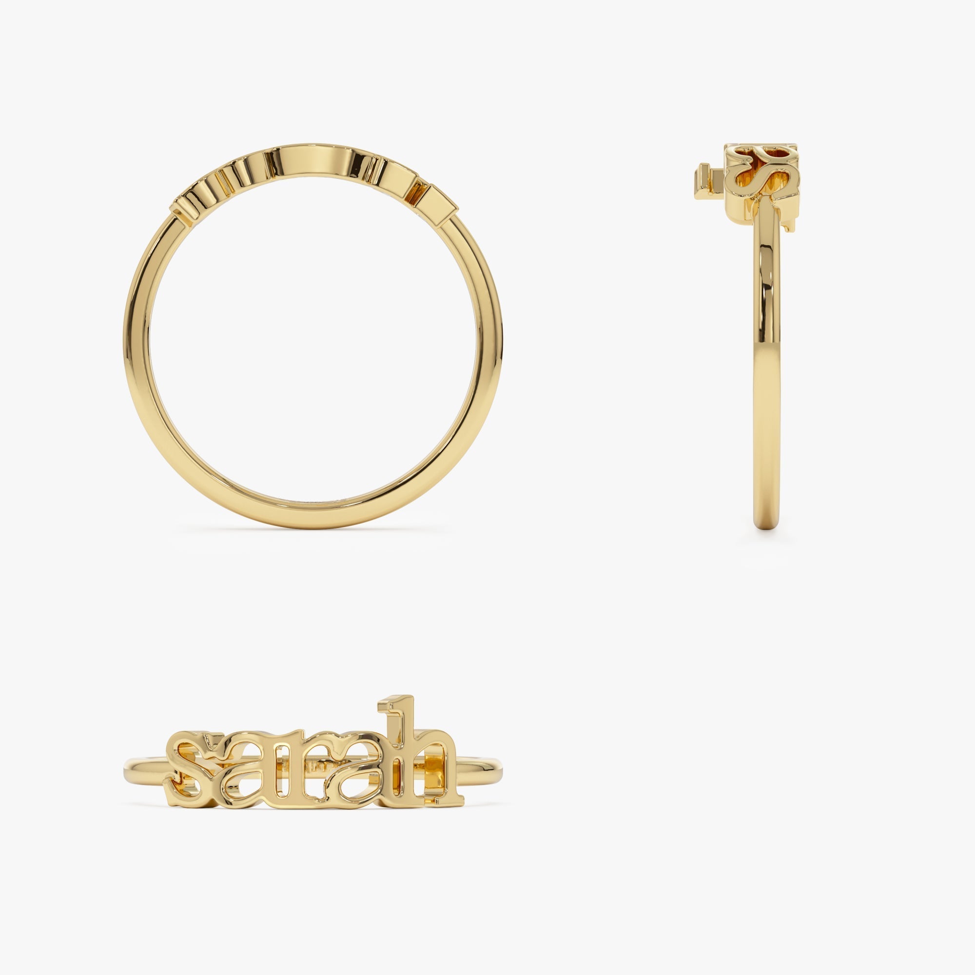 14K Gold Custom Name Ring - GeumJewels