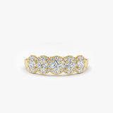 14K Gold Diamond Wedding Band - GeumJewels