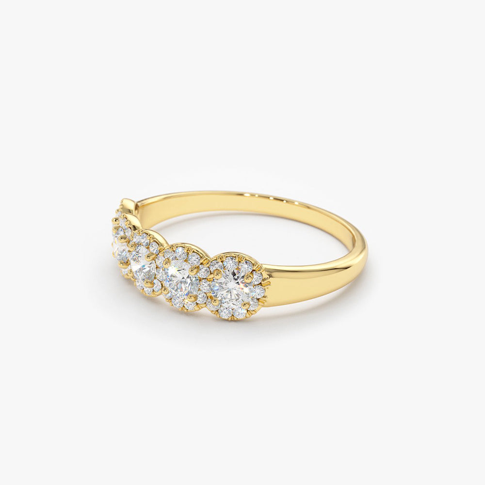 14K Gold Diamond Wedding Band - GeumJewels