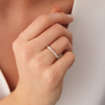 14K Gold Domino Marquise Wedding Band - GeumJewels
