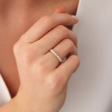 14K Gold Domino Marquise Wedding Band - GeumJewels